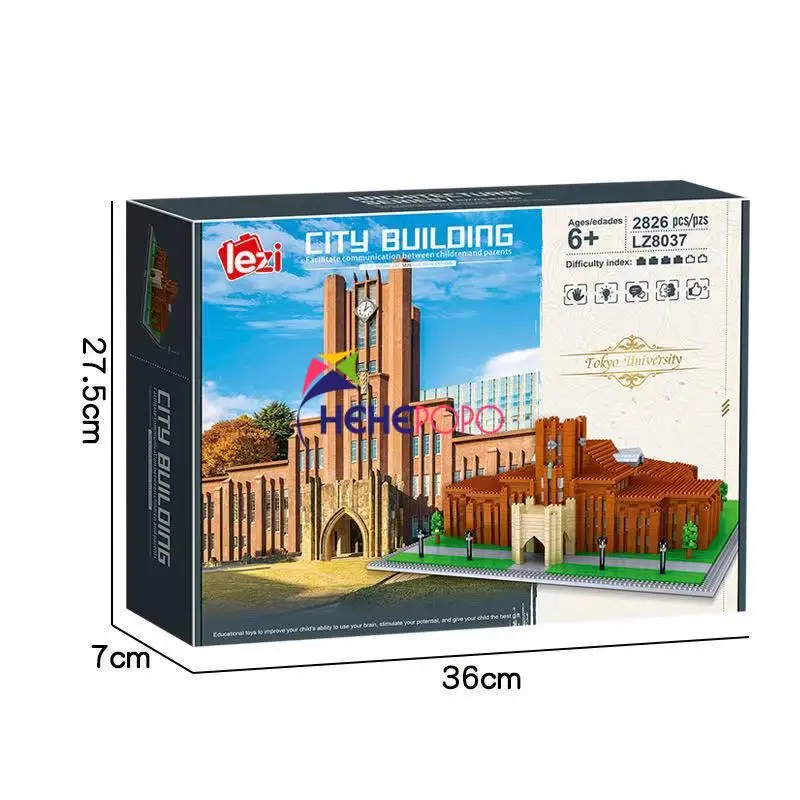 

8037 World Architecture Japan Tokyo University School 3D DIY Mini Diamond Blocks Bricks Building Toy for Children 3