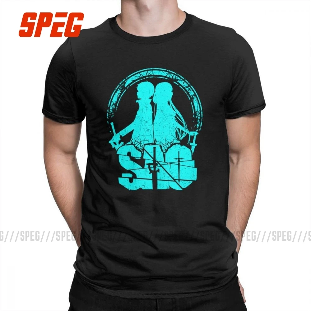 Sword Art Online футболки SAO Love мужские очищенные хлопковые летние легкие с круглым