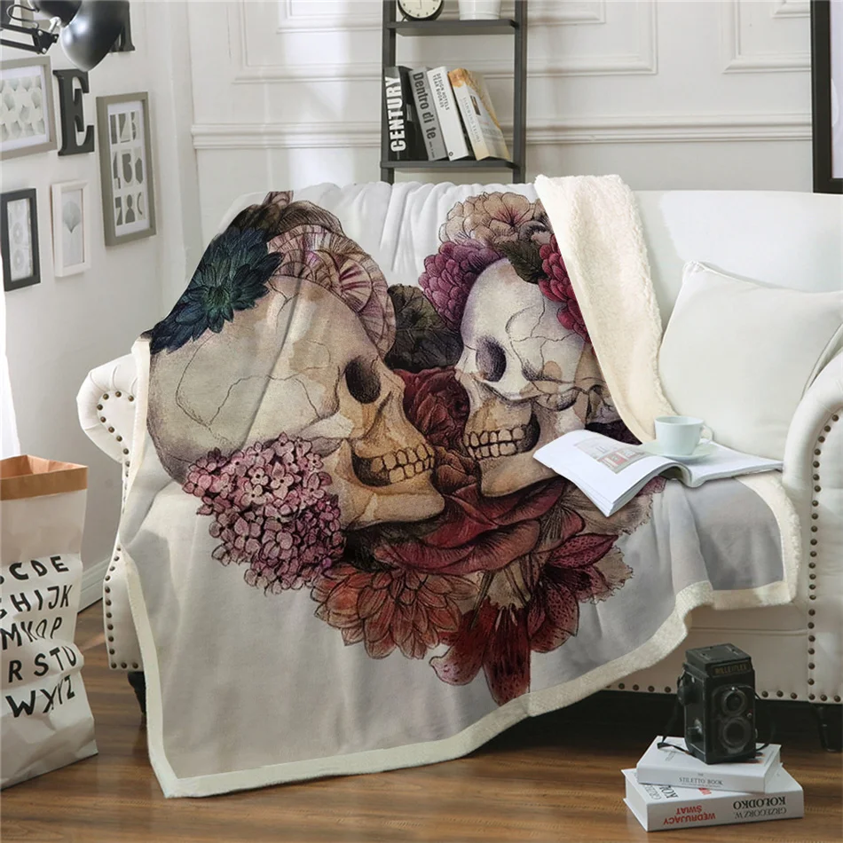 

New skull print blanket super soft warm blanket
