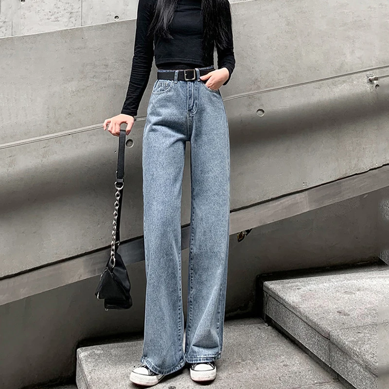2021 Summer Boyfriend Jeans For Women Thin With Hole High Waist Wide Leg Pants Denim Baggy Casual Long Female | Женская одежда