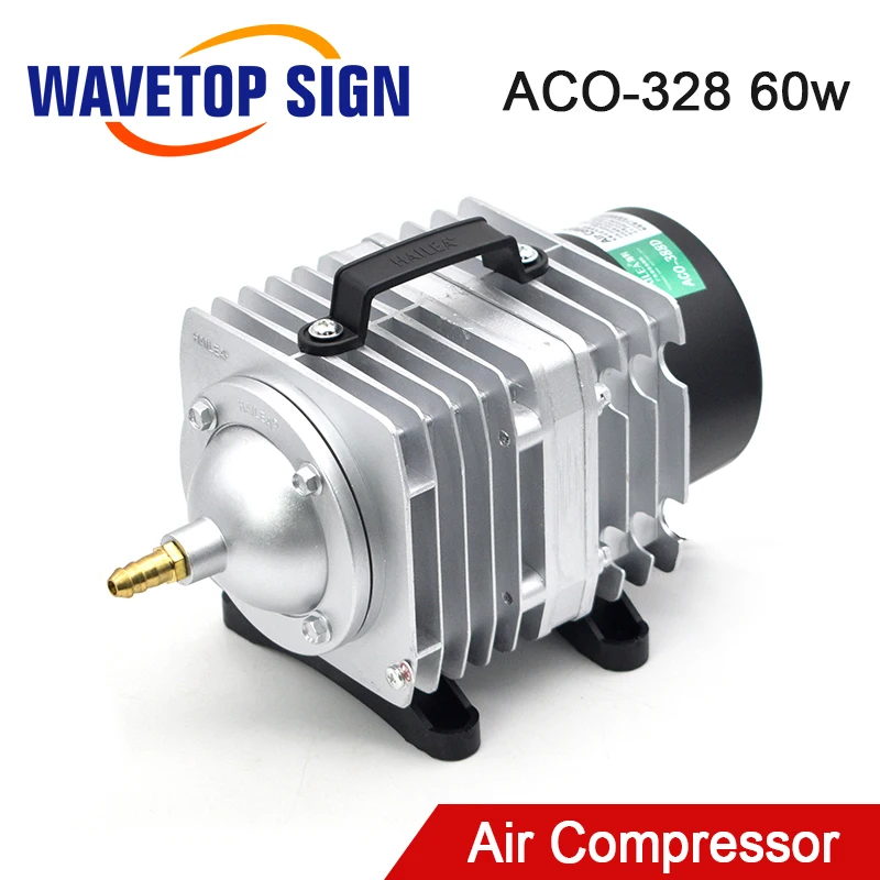 Wavtopsign-compresor de aire eléctrico magnético, bomba de aire para máquina cortadora de grabado láser CO2, 60W, ACO-328