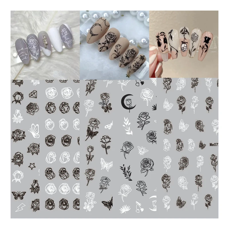 10 шт. новинка черно-белая наклейка для ногтей | Красота и здоровье
