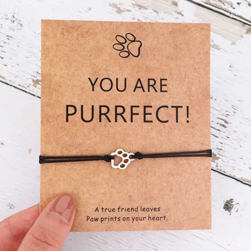 Вы Pawsome браслет с фигуркой собаки амулет лапа Браслеты собака дружбы для Для