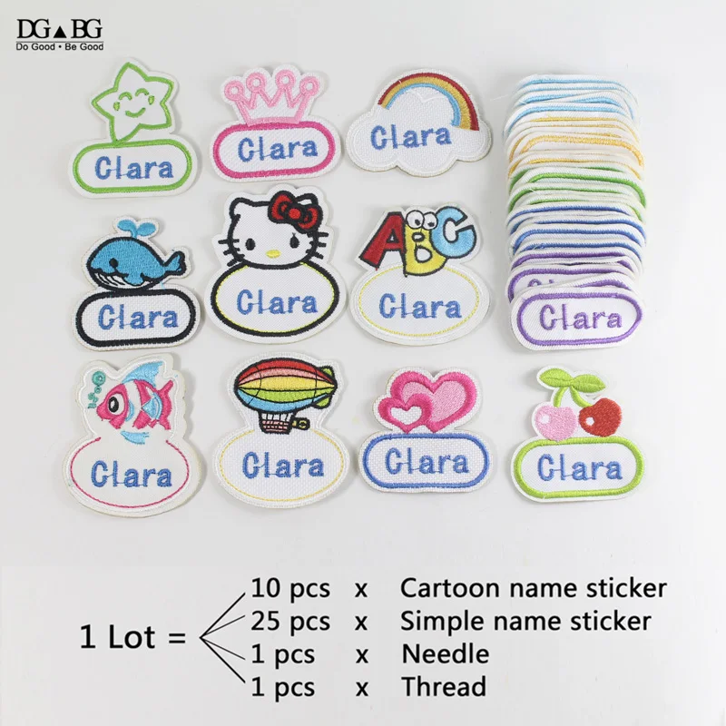 Заказной сшитый именной ярлык выполненный на заказ вязанный детский стикер с