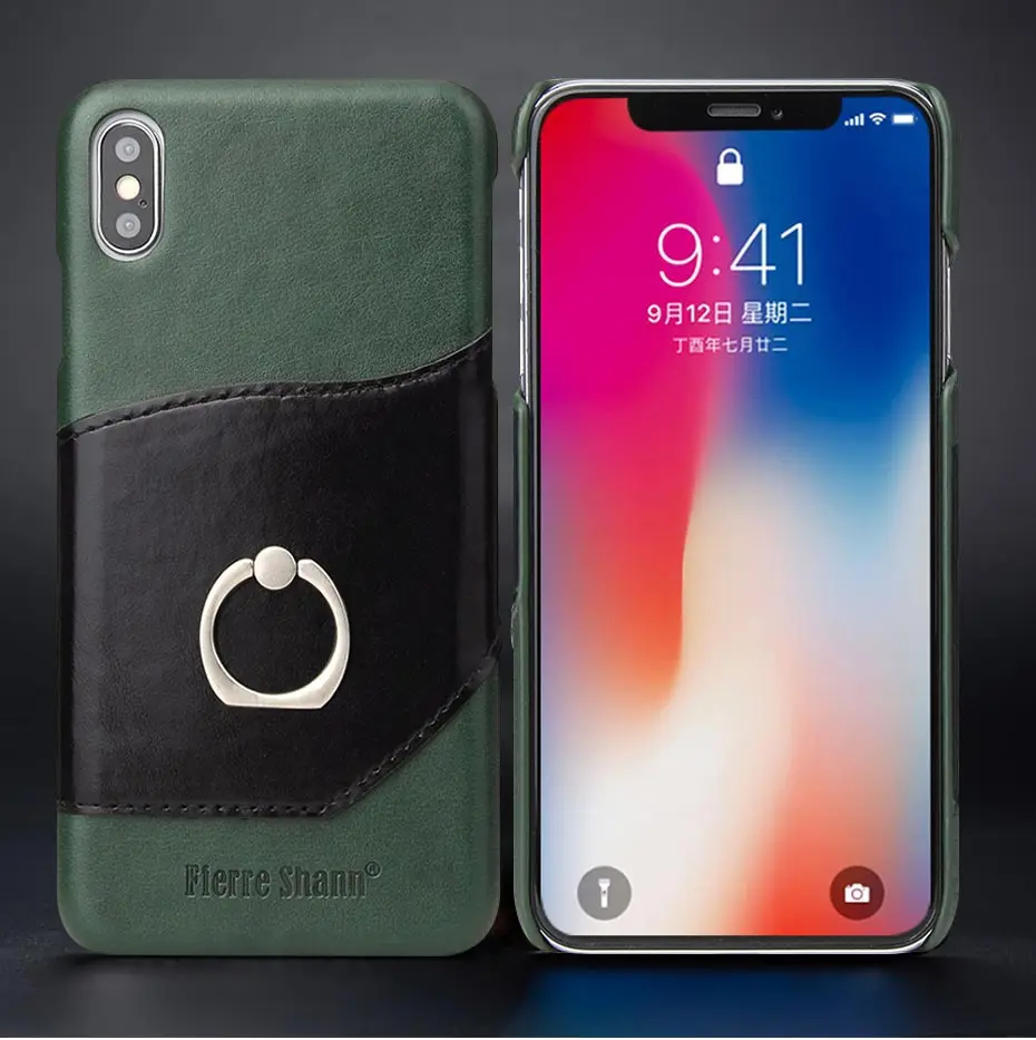 Чехол для телефона из натуральной кожи для iPhone 11 11pro Max чехол Модный чехол с кольцом для iPhone 6 7 8 plus X XR XS Max чехол