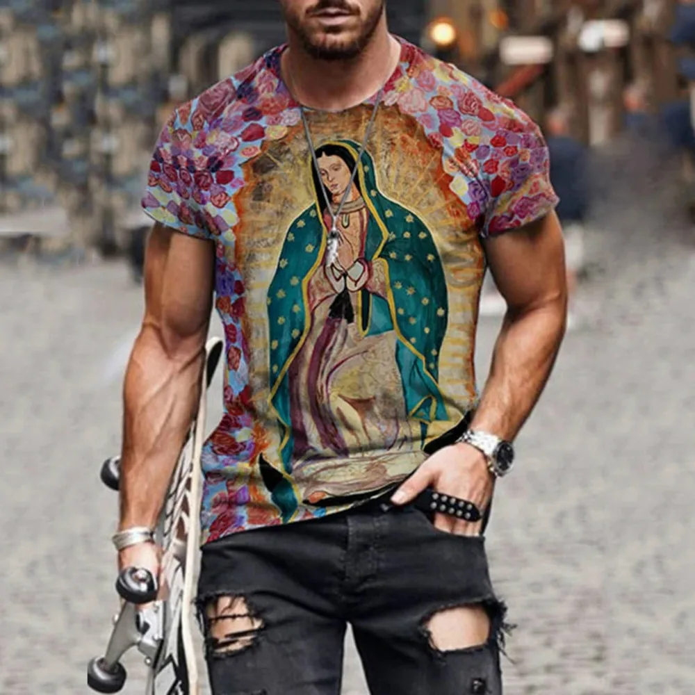 

2021 summer street 3D printing new fashion Harajuku print O-neck T-shirt, men's plus size retro short-sleeved T-shirt
