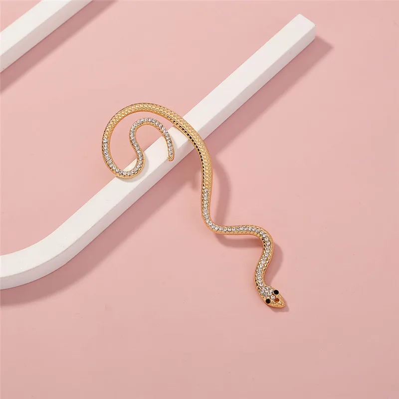 1 шт. новая мода панк змеиная форма хип-хоп кристалл циркон винтажный зажим для