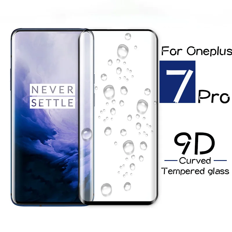 Закаленное стекло с закругленными краями для oneplus 7 pro 9D ультратонкое защитное 9H one