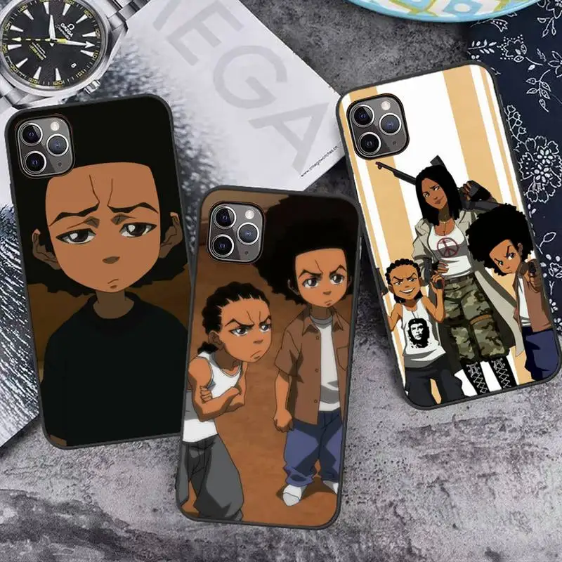 

Huey Freeman Boondocks Phone Case for iPhone 7 8 11 12 Pro X XS XR Samsung A S 6 7 9 10 51 70 mobile bags