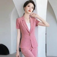 women suits 2020 elegant professional wear chic pink red blazers office lady fashion casual work coat pants suits women clothes