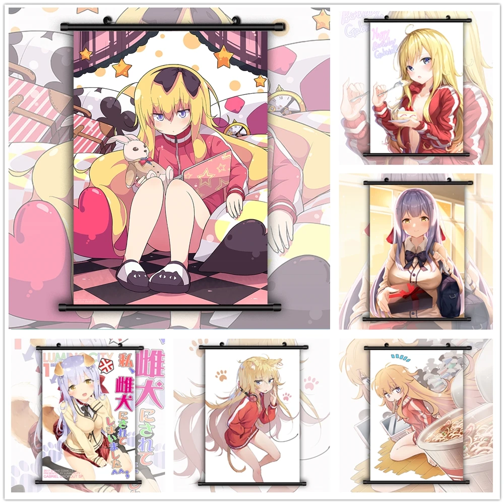 Gabriel DropOut Tenma Белый Аниме Манга настенный плакат прокрутка|Рисование и