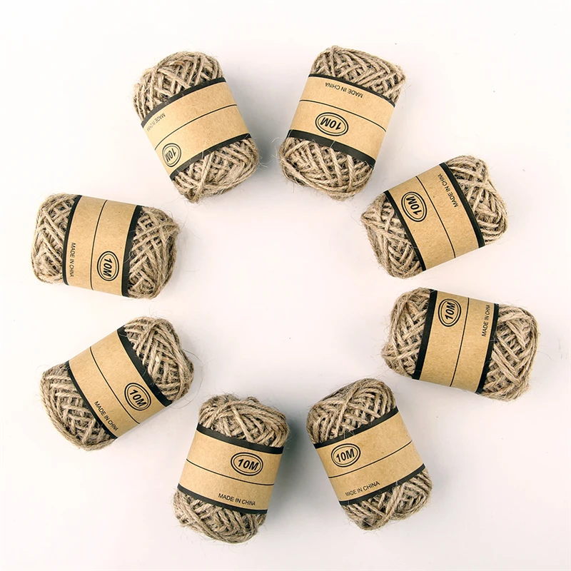 10 метров/рулон натуральный пеньковый Канат 24 рулона/коробка джутовый шнур для