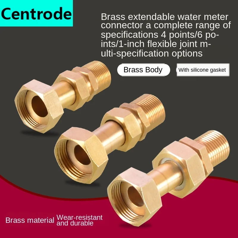 Медное соединение выдвижное от 1 до 3/4 дюймов дюйм счетчика воды внутри и снаружи