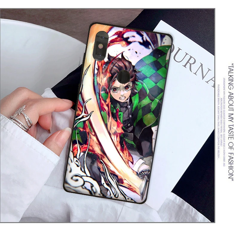 Аниме Demon Slayer Kimetsu no Yaiba черный чехол для телефона Xiaomi Mi 9 8 SE Note 3 Mix 2 2s Resmi 5 redmi note