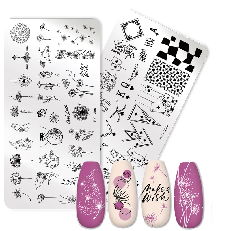 

PICT YOU Nail Stamping Plates Flower Characters Pattern Nail Art Plate Stencil Stainless Steel Line Leaves Image Printing Plates