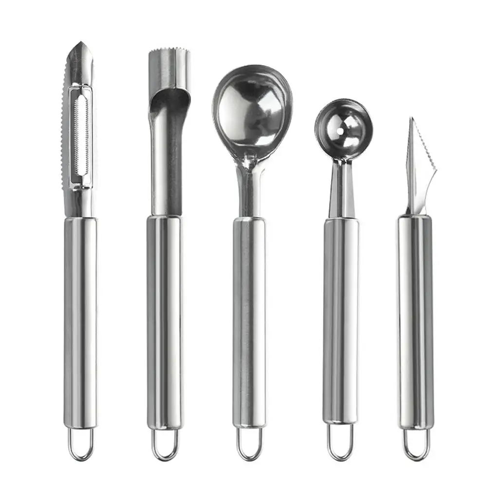 

Stainless Steel Fruit Cutting Tool Set Fruit Corer Melon Spoon Lemon Peeler Fruit Carving Cutter for Kitchen Gadgets