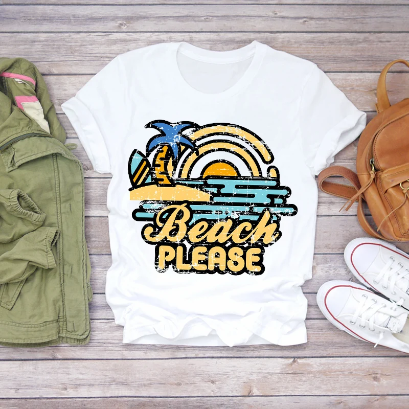 

Top T Graphic Female Tee T-Shirt Women 2020 Floral Short Sleeve Beach Flower Fashion Cute Summer Shirt Ladies Womens T-shirts