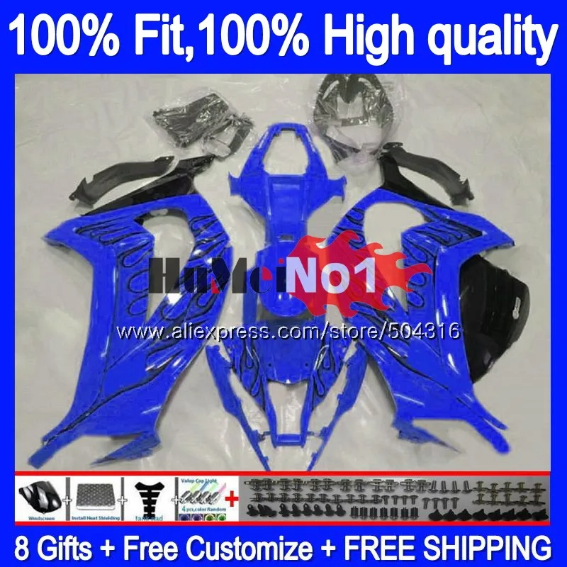 

Инъекция для KAWASAKI ZX 10R 1000CC ZX10R 11 12 13 14 15 74MC.57 ZX1000 CC ZX-10R 2011 2012 2013 2014 2015 обтекатель синего и пламени