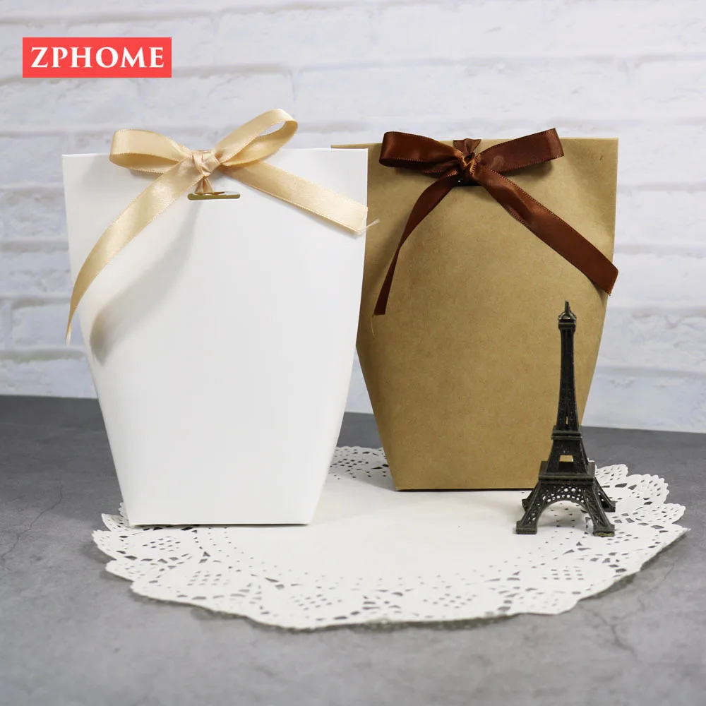 50 шт. чистая крафт бумага белая черная Свадебная сумка для конфет Подарочная