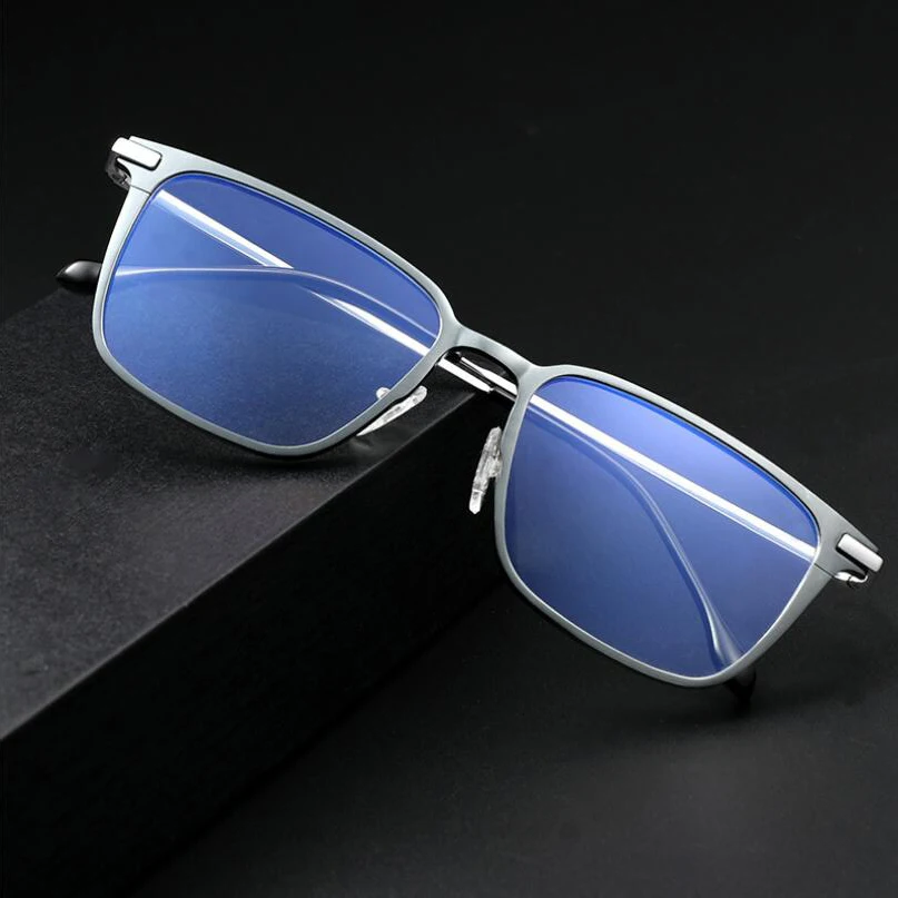 

Pure Titanium+Aluminum-Magnesium Anti Blue Ray Computer Glasses Frame Men Square Myopia Optical Prescription Eyeglass A6128