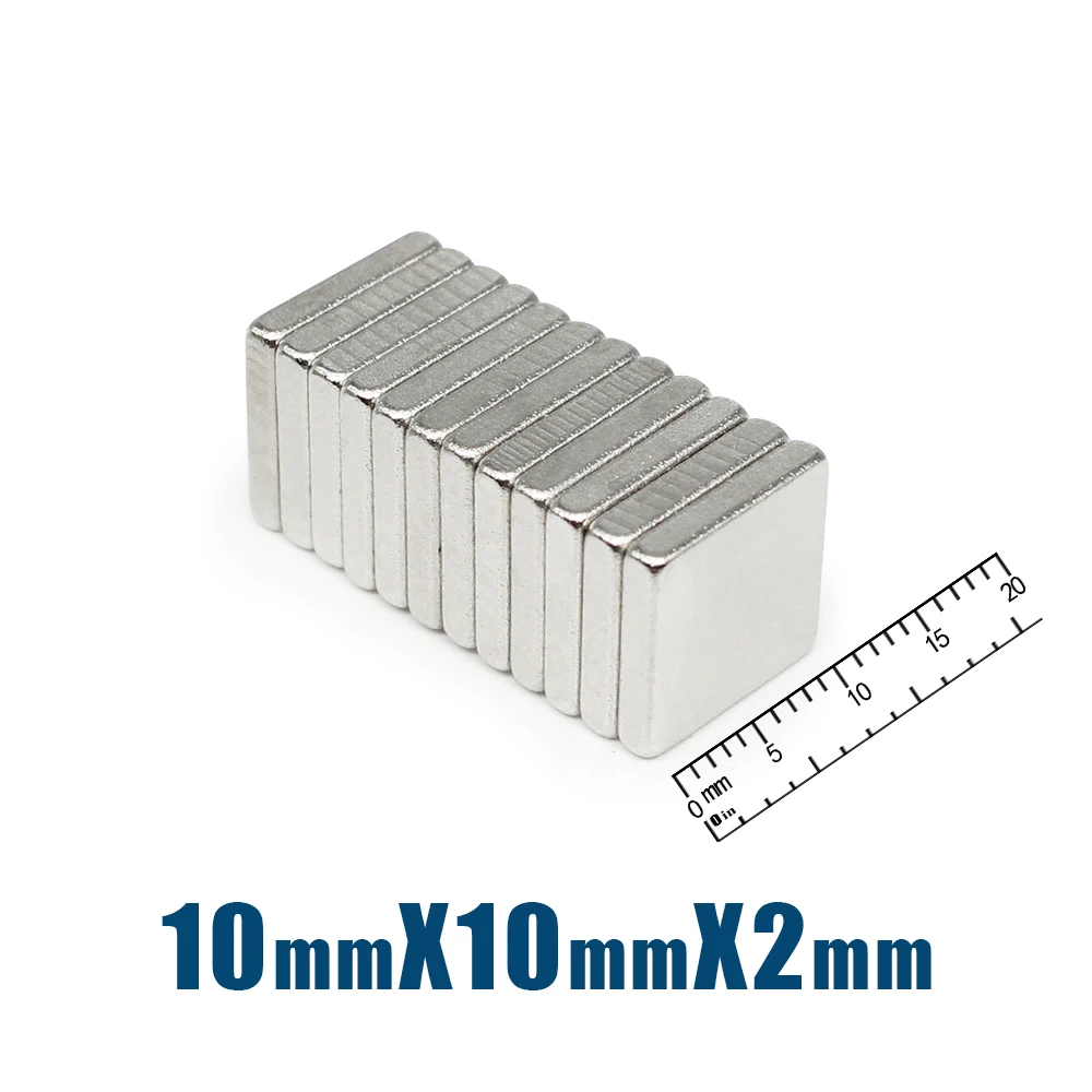 

10/20/50/100/150/200/300/1000PCS 10x10x2 Square Strong Powerful Magnets 10*10*2 mm Block Rare Earth Neodymium Magnet 10x10x2mm