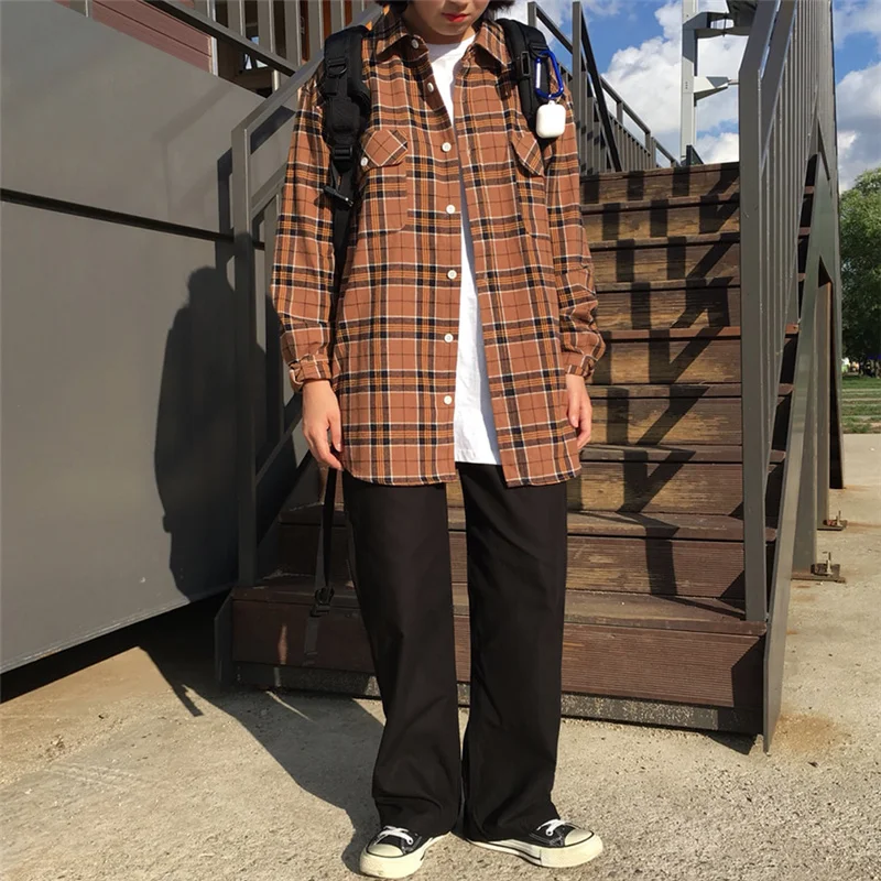 

Retro Casual Style Two-Pocket Plaid