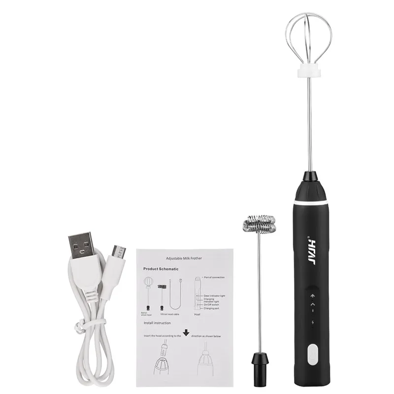 

Handheld USB Rechargeable Milk Frother Foam Coffee Maker Egg Beater Coffee Frother Blend Whisker Foamer Egg Whisk Mixer Stirrer