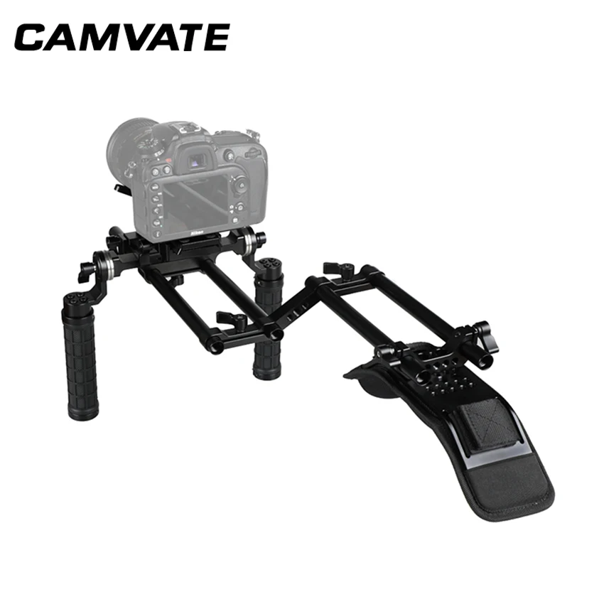 CAMVATE Handheld Shoulder Mount Rig With Manfrotto QR Plate& Rubber Handgrip For HDSLR Camera / DV Camcorder C2247