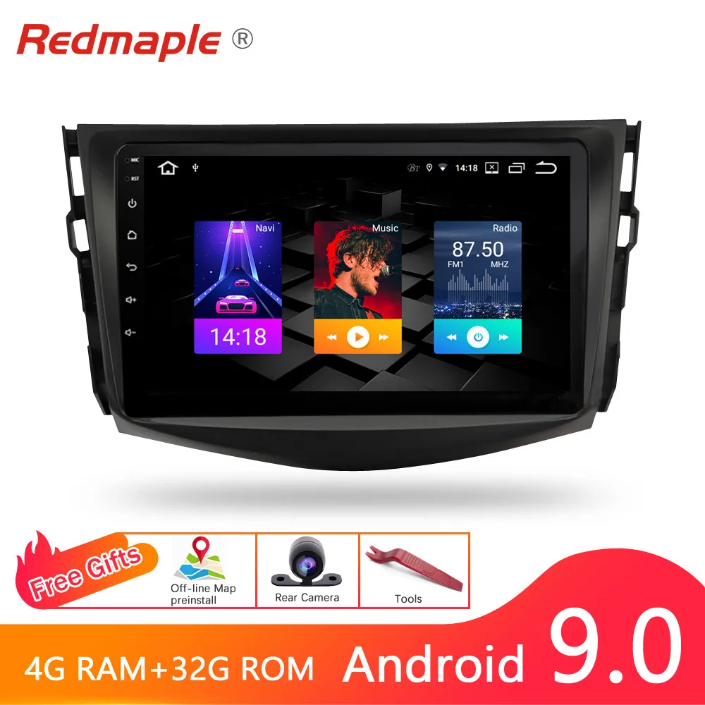 Автомагнитола с IPS экраном Android 10 0 DVD плеером навигацией для Toyota RAV4 RAV 4 2007 2011 GPS