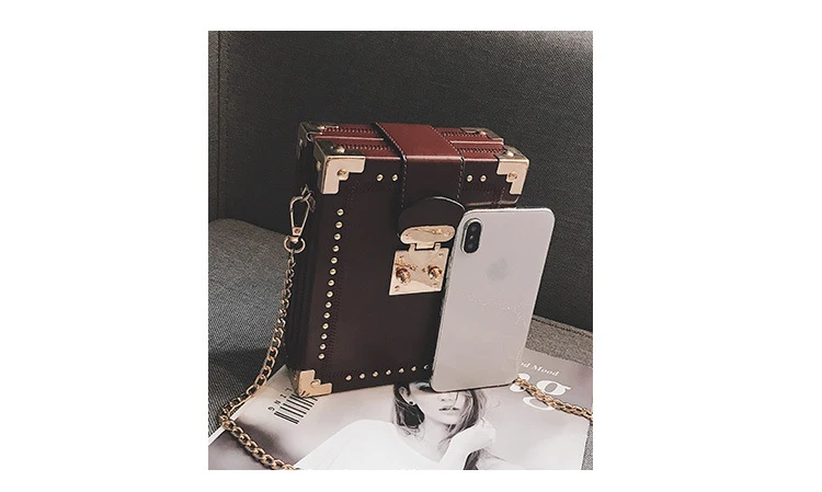 WOBAG Высокое качество маленькая квадратная сумка на плечо пакет клатч модная сумка с заклепками форма сумка через плечо повседневная женская сумка
