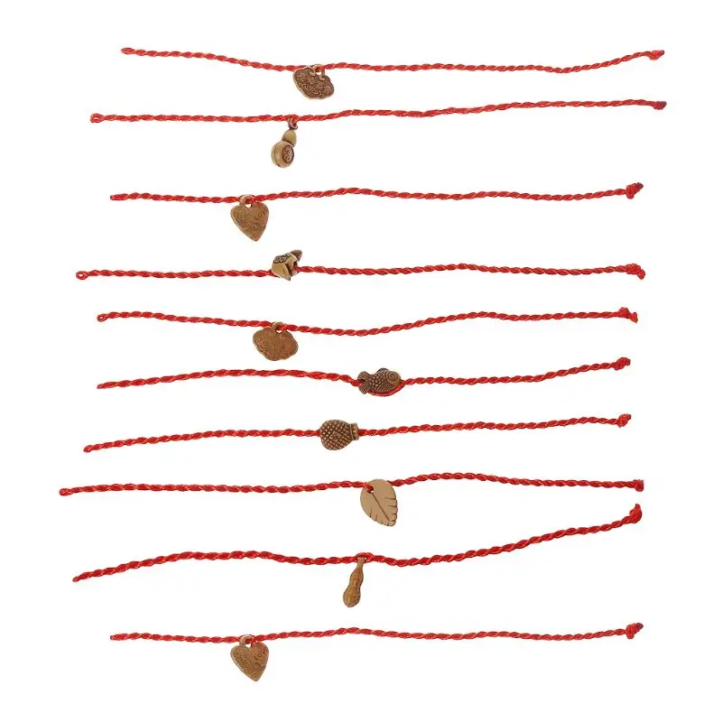 

10Pcs Handmade Lucky Knitting Red String Braided Friendship Lovers Bracelets