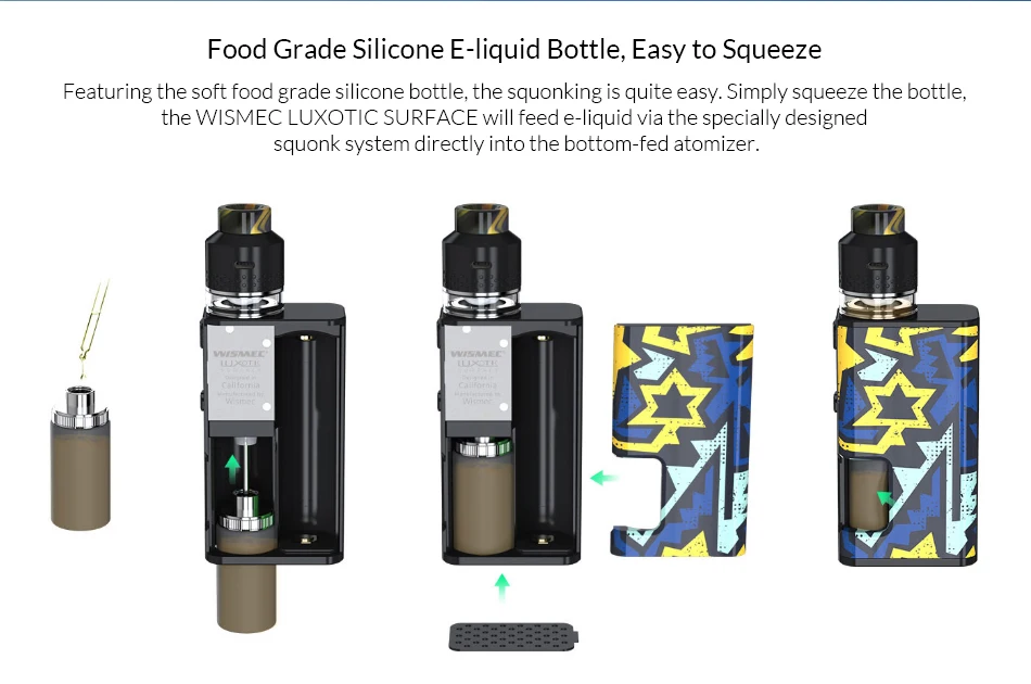 Оригинальная модель Wismec LUXOTIC BF/Luxotic поверхностный мод 100 Вт/80 Вт механический мод 7,5 мл/6,5 мл бутылка для электронных сигарет