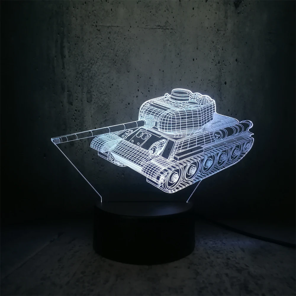 Крутой светильник ing Tank Модель 3D светодиодный Ночник крутые ребята лучший день