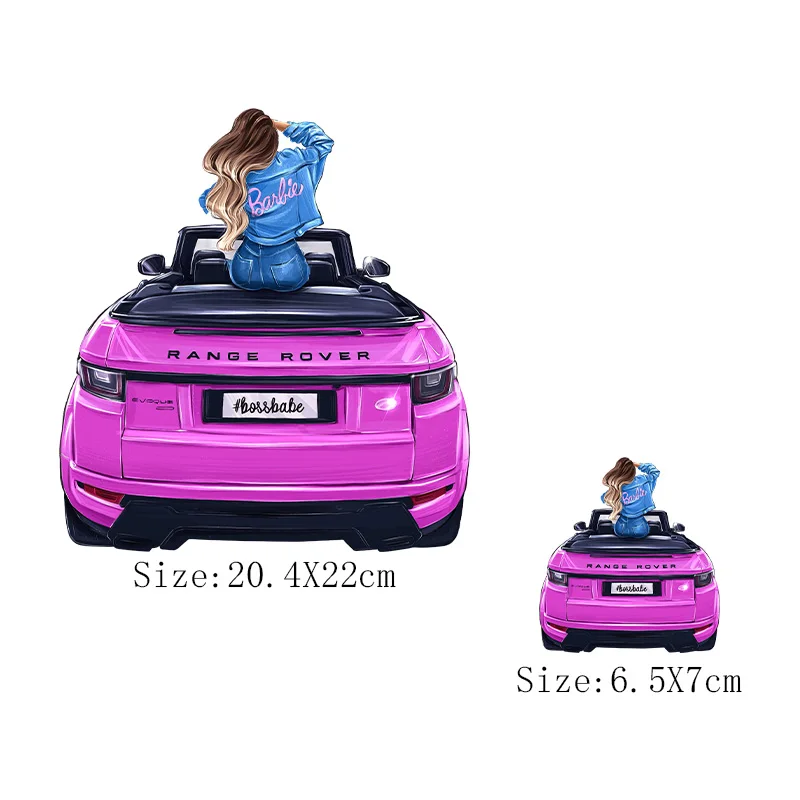 

Car Stickers Travel Girl Patch Thermo-Stickers For Clothes DIY Washable T-Shirt Jeans Appliques Iron-On Transfers For Clothing