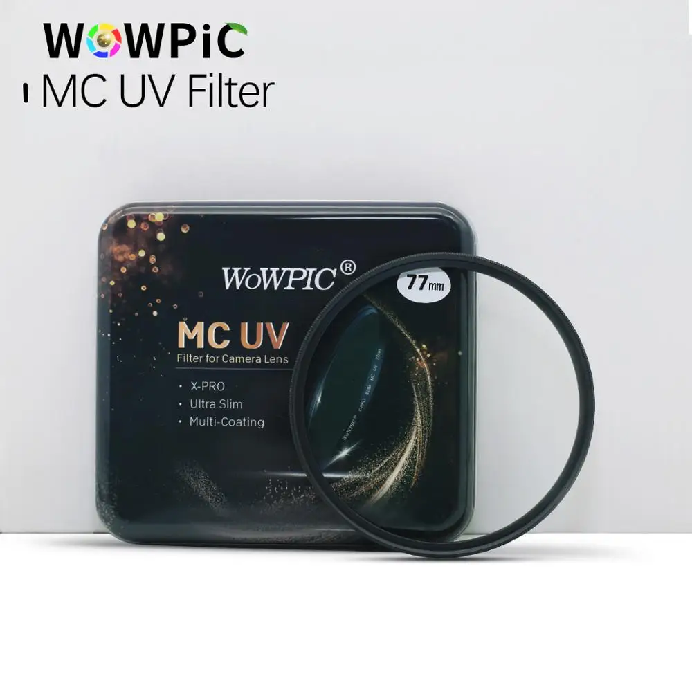 WOWPIC MC UV фильтр 49 52 55 58 мм 62 67 72 77 82 супер тонкий зеленый Muticoating 16 слоев Защита