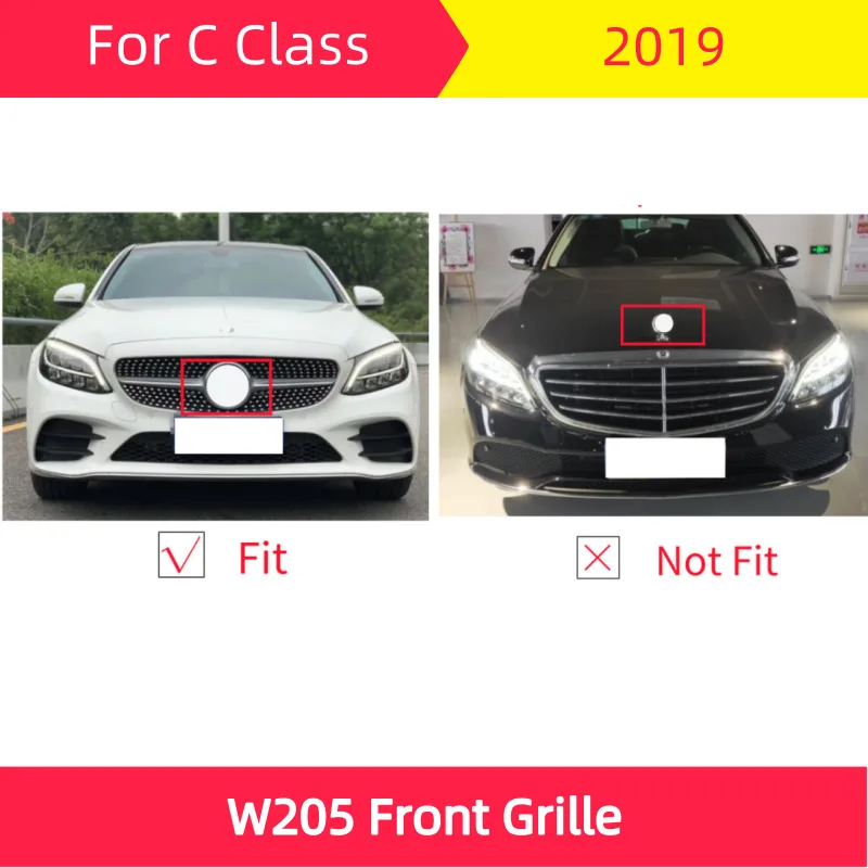 Алмазная Передняя решетка для Mercedes-Benz W205 подходит 2019-2021 C класса C180 C200 C300 ABS