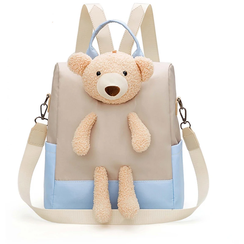 

2020 new Girl cute bear casual backpack nylon cloth can be sewn multifunctional school bag travel fashion trend shoulder bag