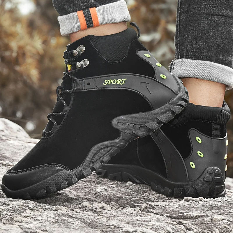 

Men's foreign trade plus size mens plus velvet middle help fashion casual outdoor snow climbing boots to keep warm