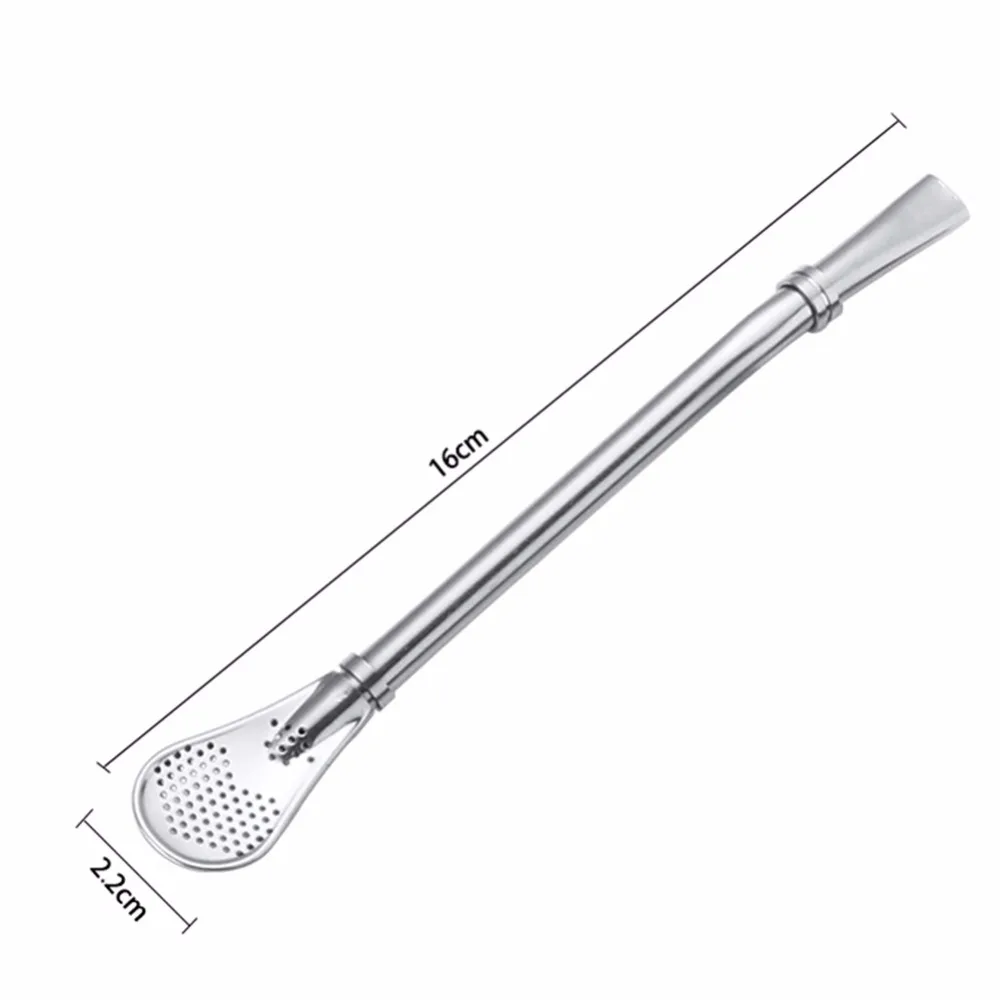 

Stainless Steel Spoon Tea Filter Yerba Mate Tea Drinking Straws Bombilla Gourd Washable Tea Tools Bar Accessories