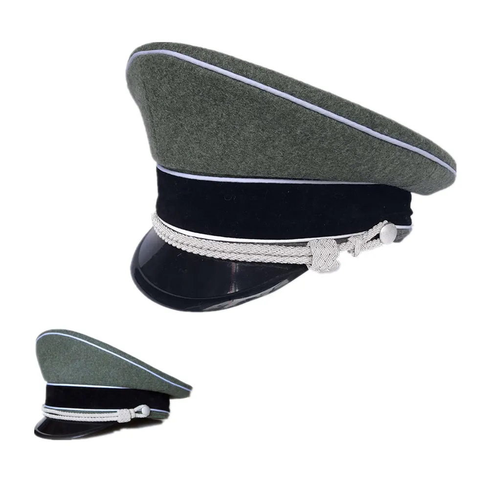 Серый шерстяной широкополый шляпа немецкого стиля с мягким верхом в стиле ретро Второй мировой войны для мужчин для головных уборов, походов и спорта, для защиты от солнца.