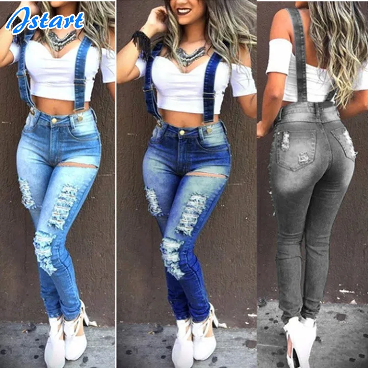 Женский джинсовый комбинезон с дырками сексуальные ковбойские джинсы бойфренды