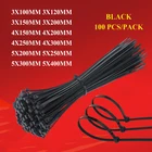 100 шт. самоблокирующиеся пластиковые нейлоновые кабельные стяжки, черные Кабельные зажимы, Промышленные кабельные стяжки, набор кабельных стяжек