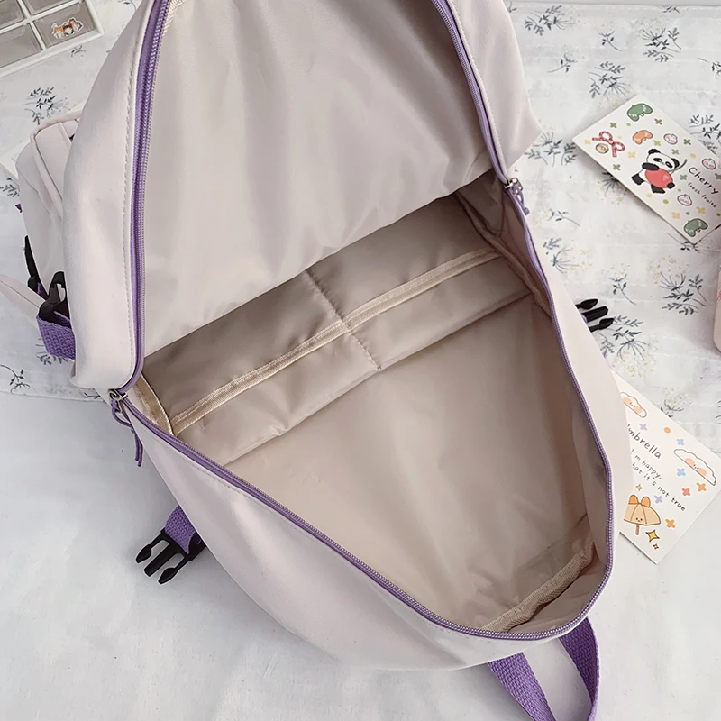 

EnoPella Women Backpack Waterproof Schoolbag Girl Nylon Kawaii Black Student College Cute For Teenage Travel Mochila Bagpack