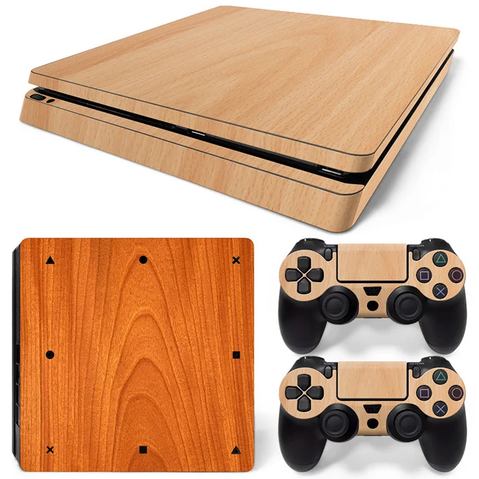 Деревянный дизайн для PS4 тонкая консоль и контроллеры наклейки для ps4 тонкая кожа Наклейка для ps4 тонкая виниловая наклейка - Цвет: 0649