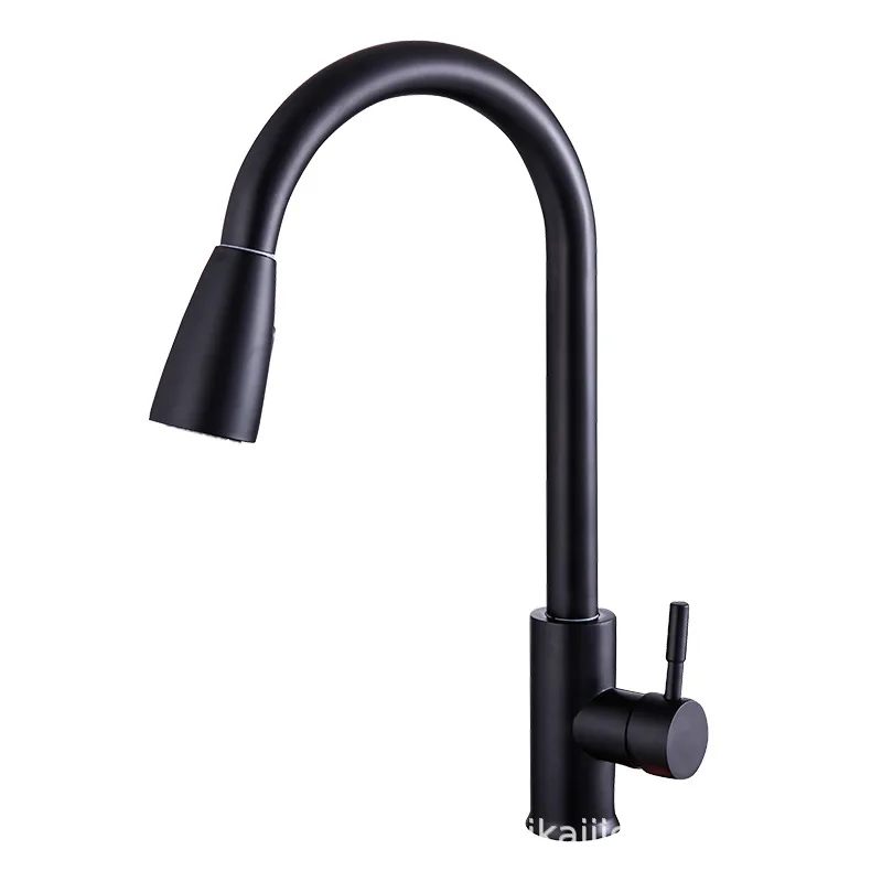 

Matte Black Kitchen Faucets Stain Steel Pull Out Spray Head 360 Rotation Pull Down Sprayer Kitchen Faucet Cold Taps