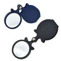 mini folding magnifying glass 10x pocket portable magnifier handy glass lens loupe w leather covert foldable magnifying