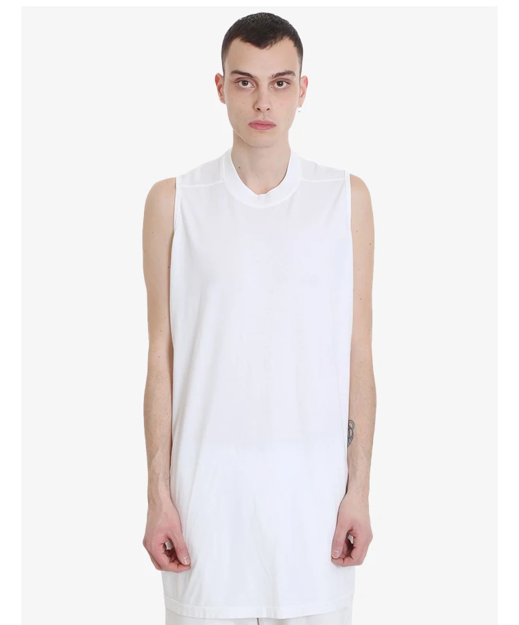 Простая черная футболка жилет мужская свободная летняя крутая в японском ретро