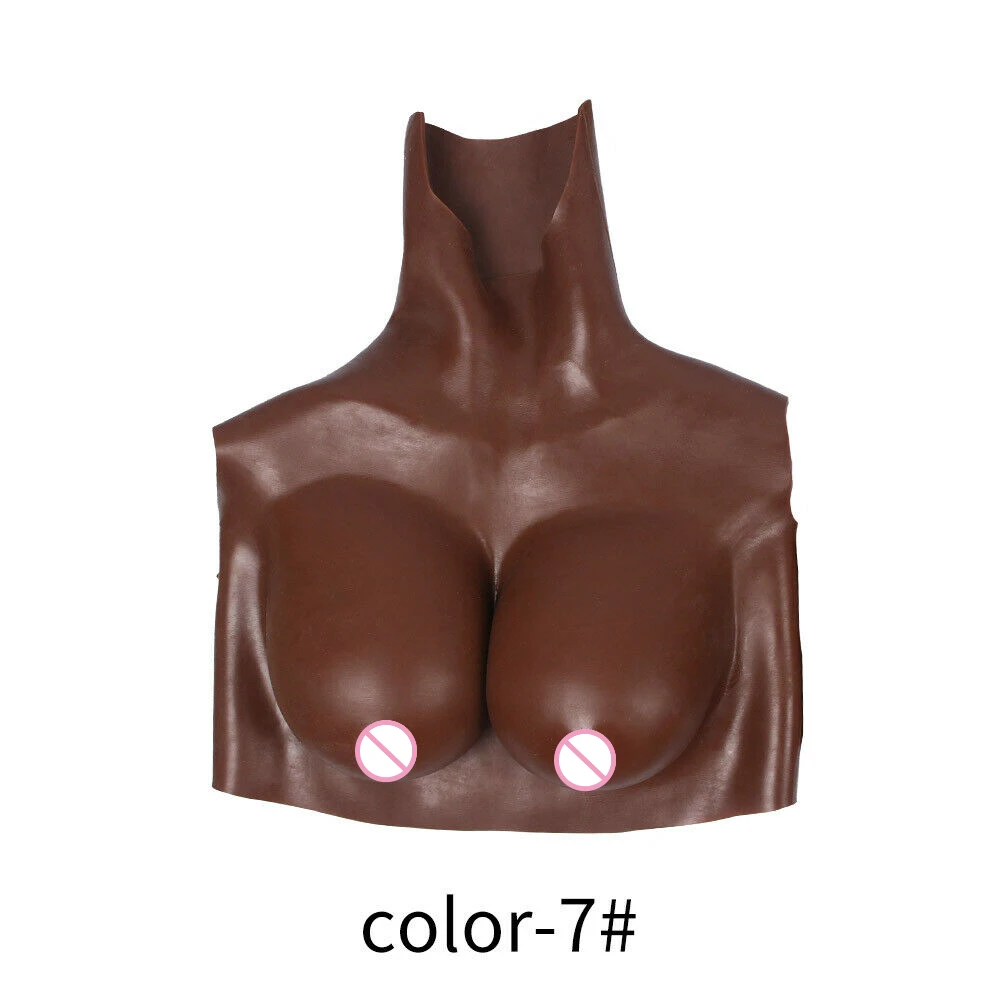 Plus Size Fashion Bras C D E Cup Silicone Breast Forms Black People Skin Crossdresser Fake Boobs