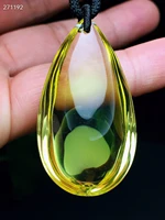 natural yellow citrine quartz carved pendant water drop 452516mm women jewelry clear citrine beads necklace aaaaa
