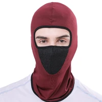 pure color thin balaclava men women cap outdoor sports breathable cycling face protection hood hat beanie ninja headgear
